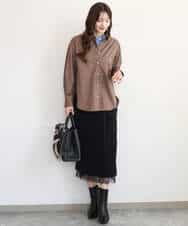 FKKAG35100 MK MICHEL KLEIN(MK ミッシェルクラン) [洗える]ハイネックカットソー ライトブルー