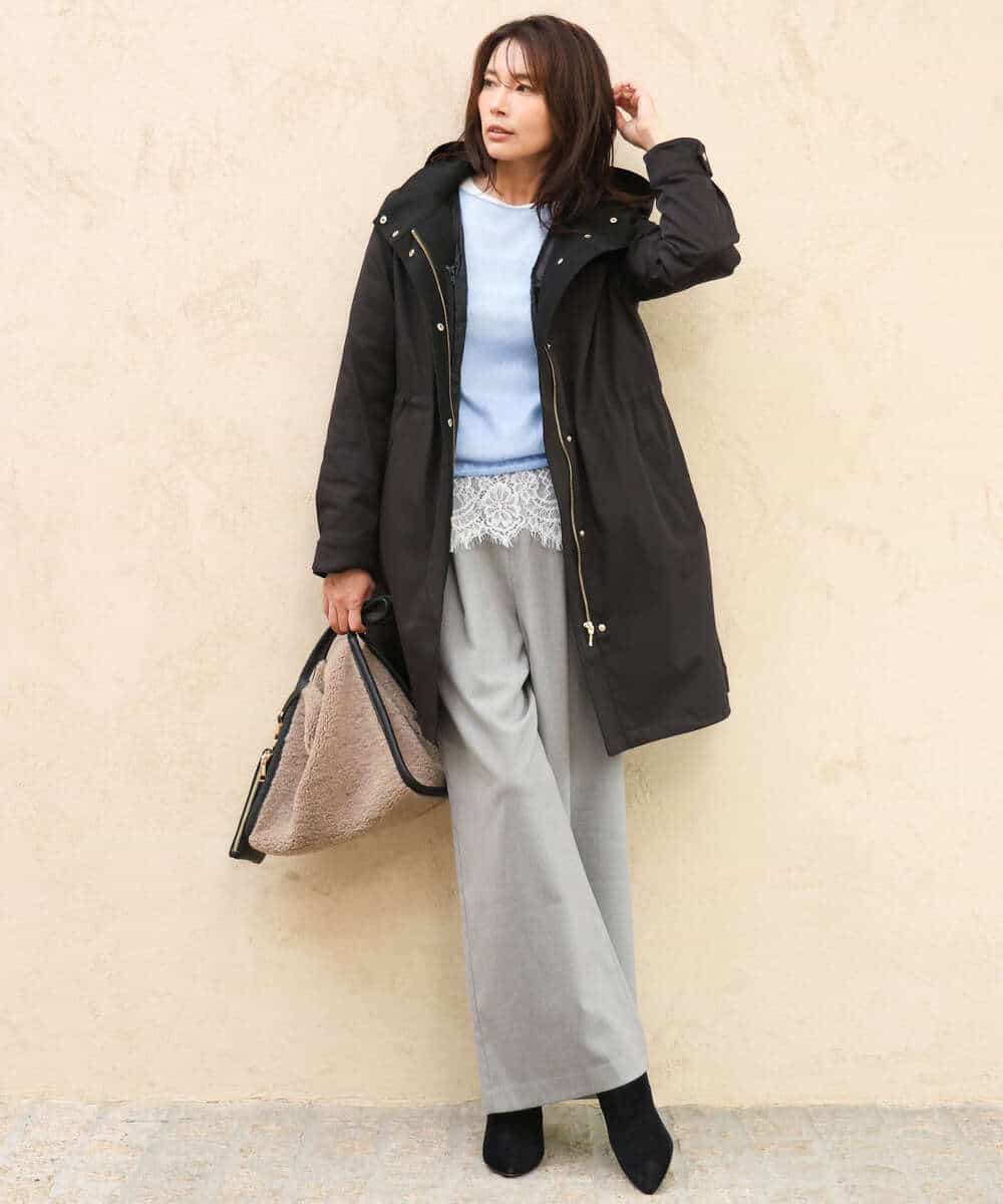 FKKAG40110 MK MICHEL KLEIN(MK ミッシェルクラン) [洗える]レースヘムデザインカットソー ホワイト