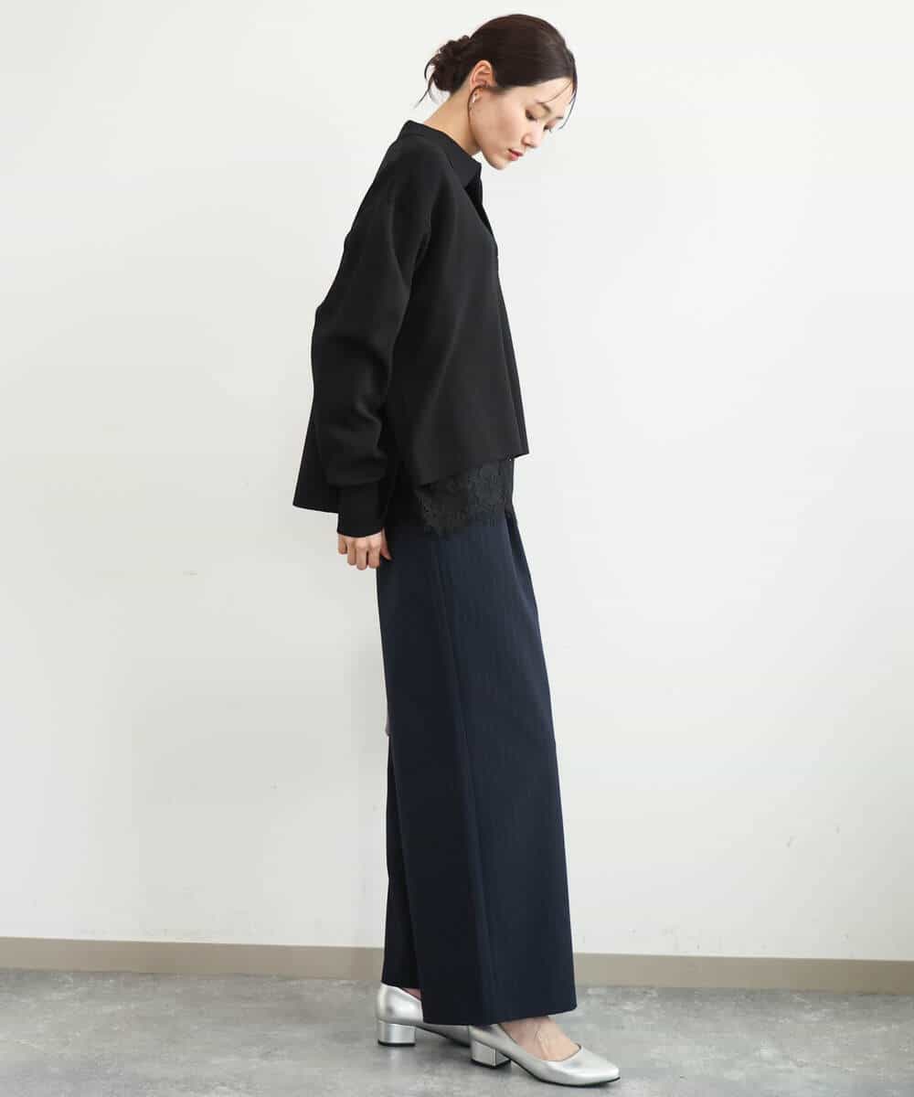 FKKAG40110 MK MICHEL KLEIN(MK ミッシェルクラン) [洗える]レースヘムデザインカットソー ホワイト