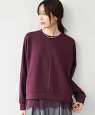 FKKAG41130 MK MICHEL KLEIN(MK ミッシェルクラン) [洗える]レースヘムダンボールカットソー ライトグレー