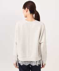 FKKAG41130 MK MICHEL KLEIN(MK ミッシェルクラン) [洗える]レースヘムダンボールカットソー ライトグレー