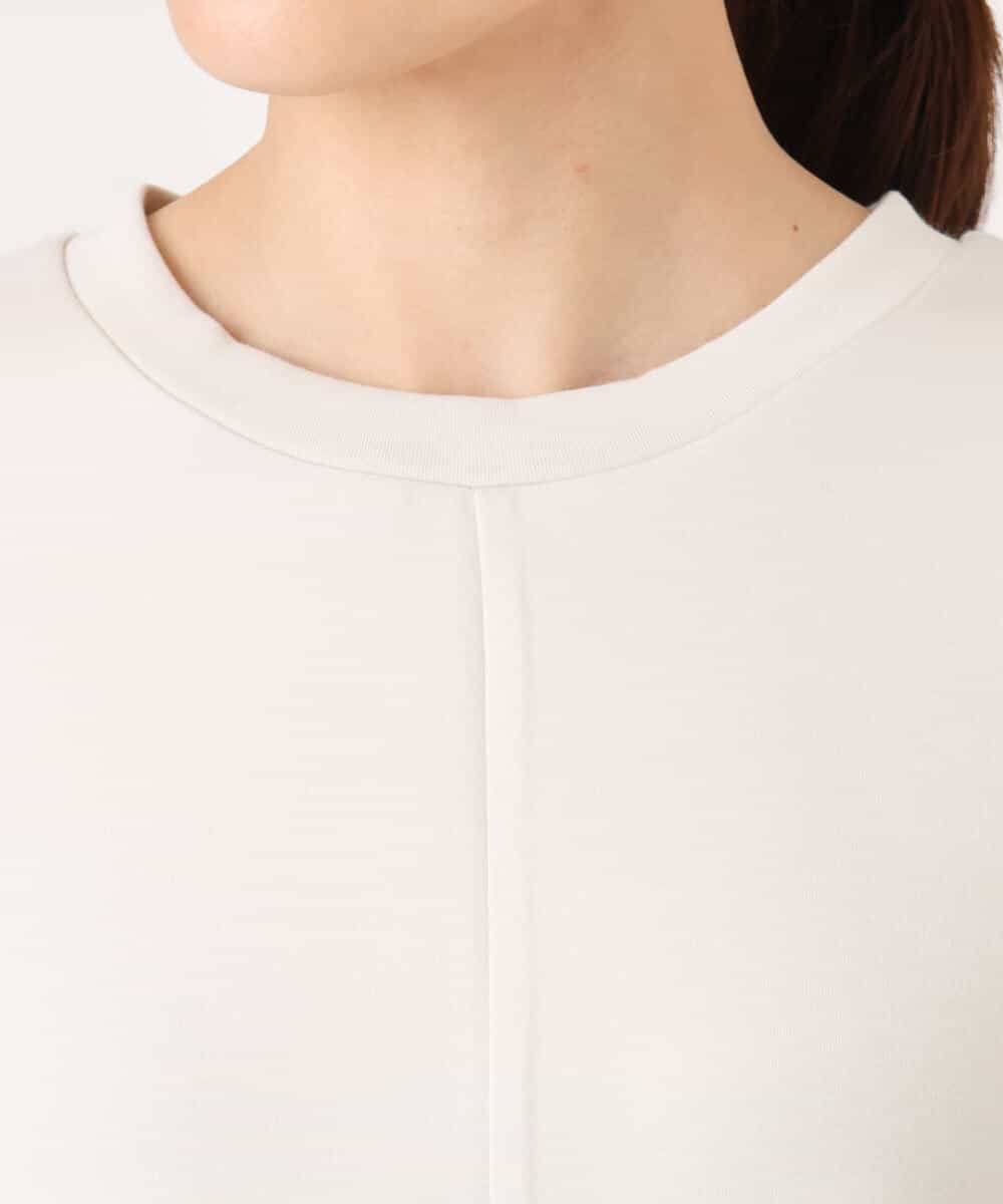 FKKAG41130 MK MICHEL KLEIN(MK ミッシェルクラン) [洗える]レースヘムダンボールカットソー ライトグレー