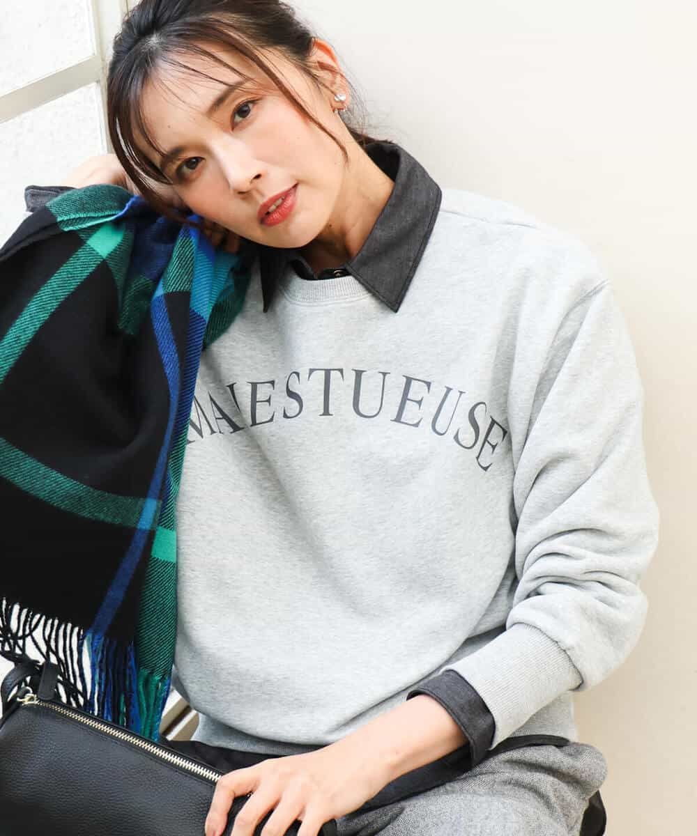 FKKAG50140 MK MICHEL KLEIN(MK ミッシェルクラン) [裏起毛/洗える]ロゴ裏毛スウェット グレー