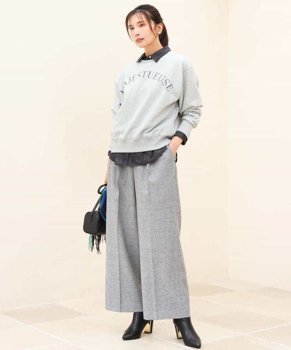 FKKAG50140 MK MICHEL KLEIN(MK ミッシェルクラン) [裏起毛/洗える]ロゴ裏毛スウェット グレー