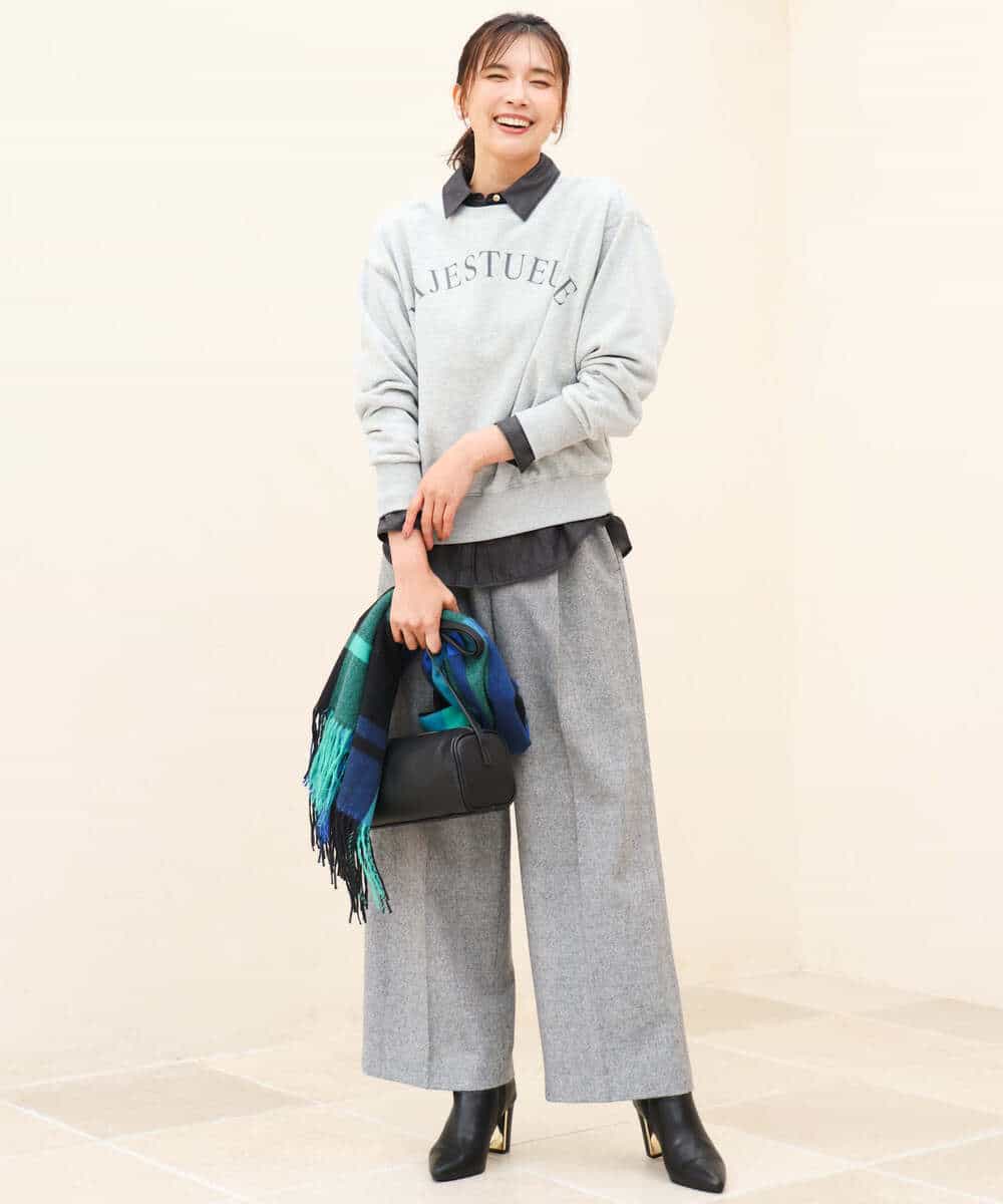 FKKAG50140 MK MICHEL KLEIN(MK ミッシェルクラン) [裏起毛/洗える]ロゴ裏毛スウェット グレー