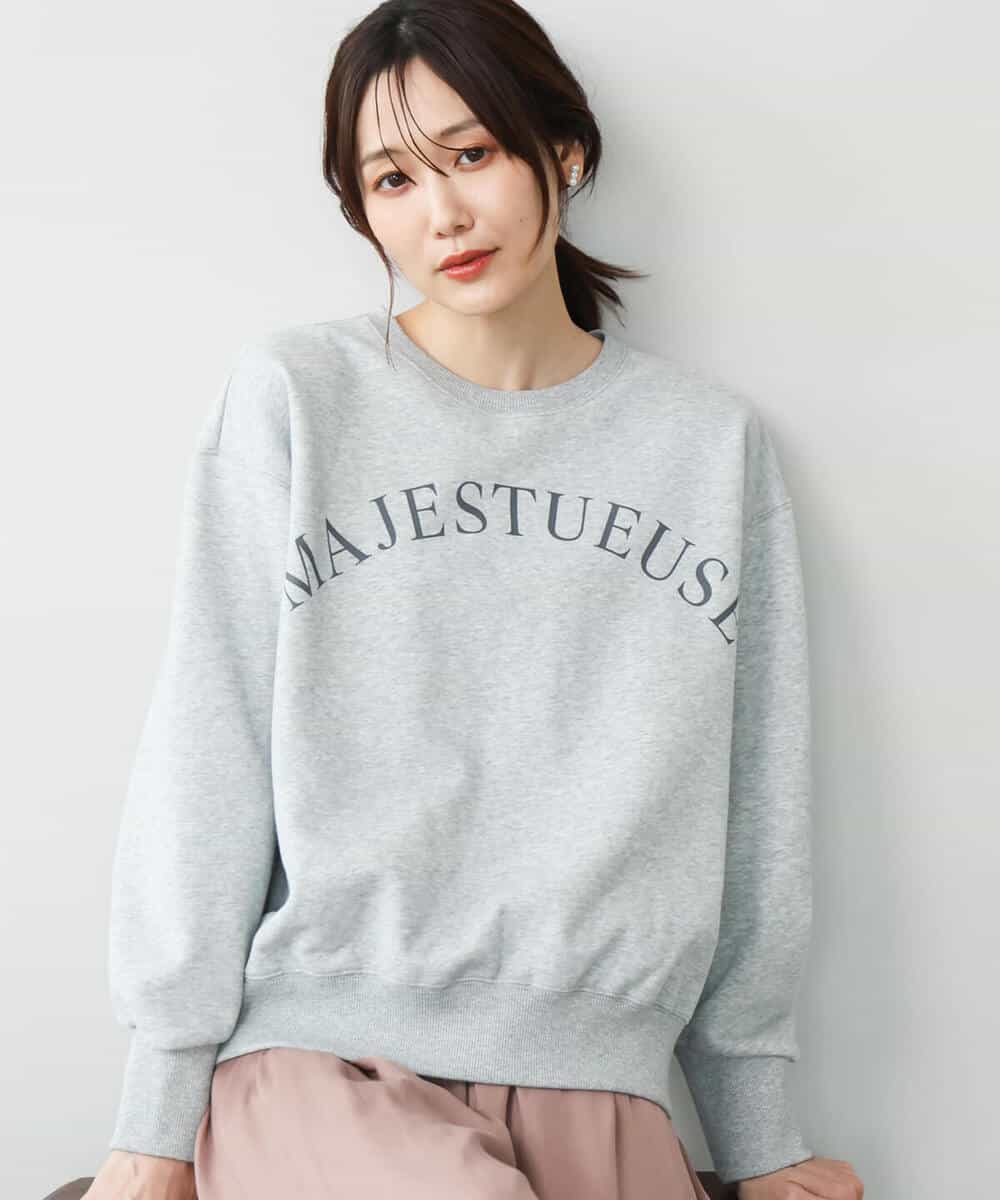 FKKAG50140 MK MICHEL KLEIN(MK ミッシェルクラン) [裏起毛/洗える]ロゴ裏毛スウェット グレー