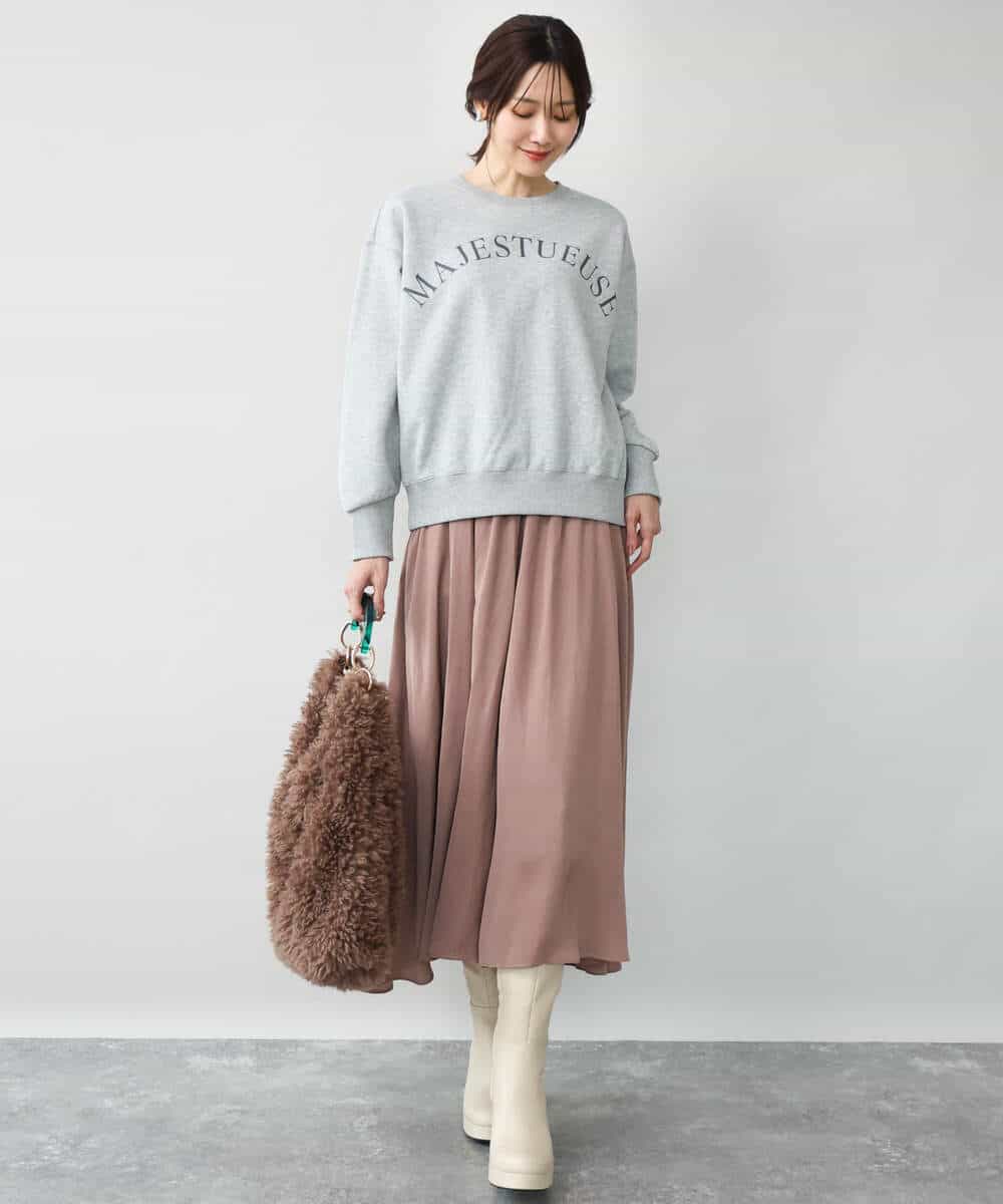 FKKAG50140 MK MICHEL KLEIN(MK ミッシェルクラン) [裏起毛/洗える]ロゴ裏毛スウェット グレー