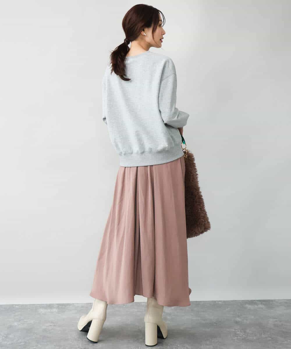 FKKAG50140 MK MICHEL KLEIN(MK ミッシェルクラン) [裏起毛/洗える]ロゴ裏毛スウェット グレー