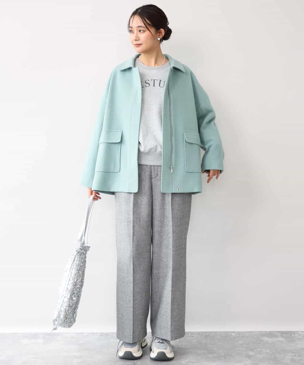 FKKAG50140 MK MICHEL KLEIN(MK ミッシェルクラン) [裏起毛/洗える]ロゴ裏毛スウェット グレー