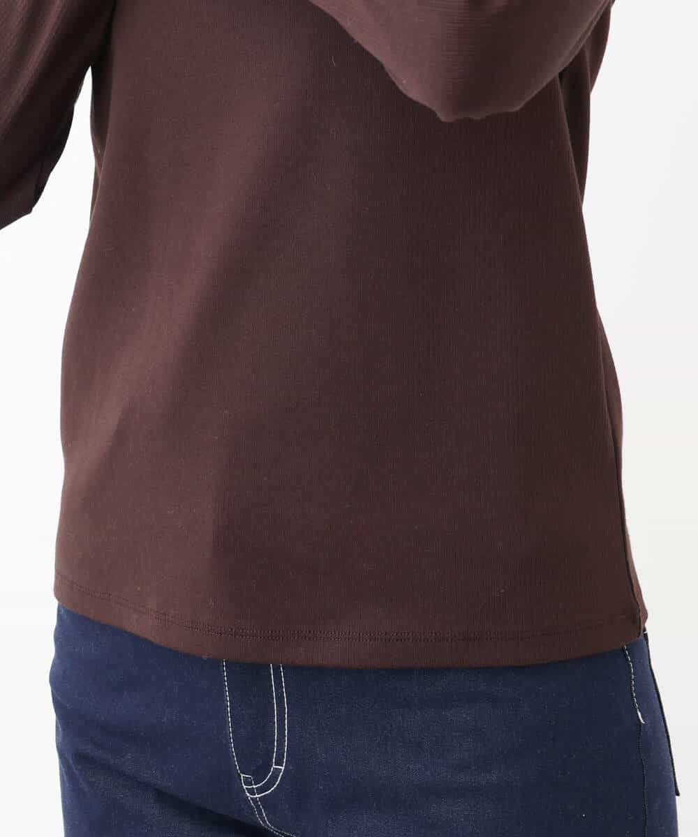 FKKAV23090 MK MICHEL KLEIN(MK ミッシェルクラン) 細リブカットソー/洗える ブラウン