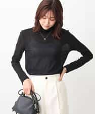 FKKFV11070 MK MICHEL KLEIN(MK ミッシェルクラン) シアーコットンハイネックカットソー/洗える ミントブルー