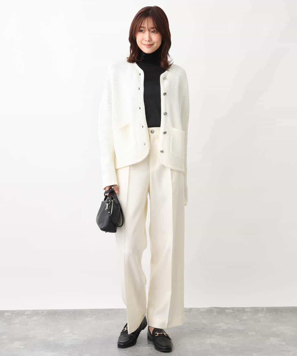 FKKFV11070 MK MICHEL KLEIN(MK ミッシェルクラン) シアーコットンハイネックカットソー/洗える ミントブルー