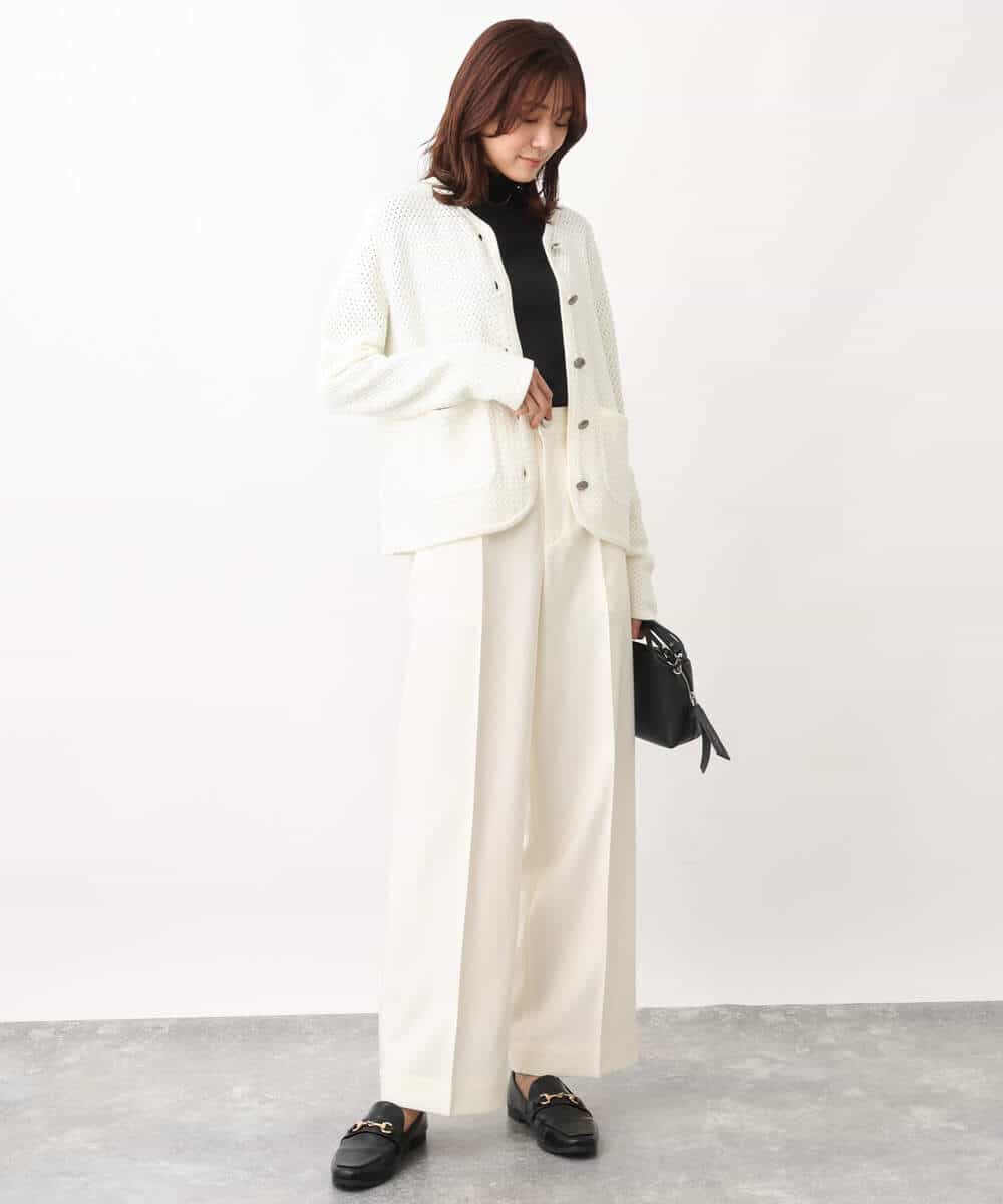 FKKFV11070 MK MICHEL KLEIN(MK ミッシェルクラン) シアーコットンハイネックカットソー/洗える ミントブルー