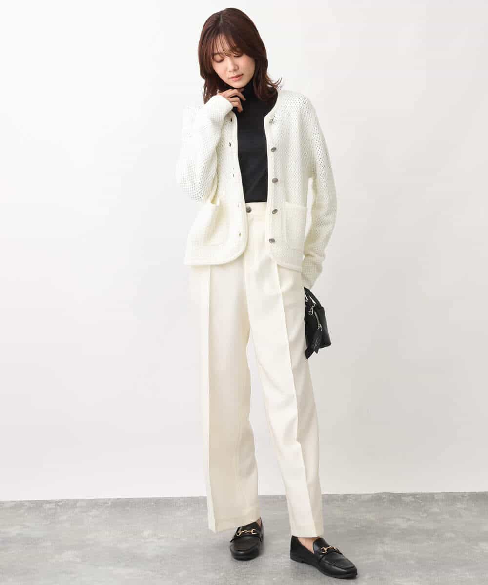 FKKFV11070 MK MICHEL KLEIN(MK ミッシェルクラン) シアーコットンハイネックカットソー/洗える ミントブルー