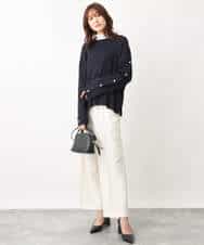 FKKFV11070 MK MICHEL KLEIN(MK ミッシェルクラン) シアーコットンハイネックカットソー/洗える ミントブルー