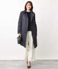 FKKFV11070 MK MICHEL KLEIN(MK ミッシェルクラン) シアーコットンハイネックカットソー/洗える ミントブルー