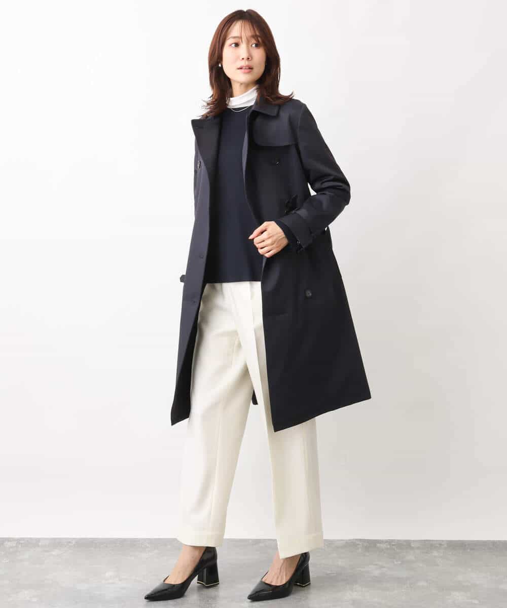 FKKFV11070 MK MICHEL KLEIN(MK ミッシェルクラン) シアーコットンハイネックカットソー/洗える ミントブルー