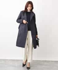FKKFV11070 MK MICHEL KLEIN(MK ミッシェルクラン) シアーコットンハイネックカットソー/洗える ミントブルー