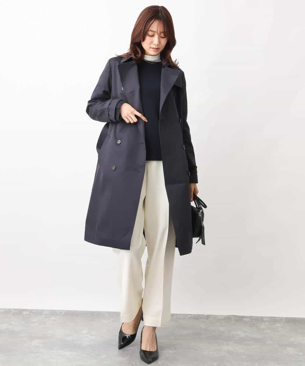 FKKFV11070 MK MICHEL KLEIN(MK ミッシェルクラン) シアーコットンハイネックカットソー/洗える ミントブルー