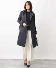 FKKFV11070 MK MICHEL KLEIN(MK ミッシェルクラン) シアーコットンハイネックカットソー/洗える ミントブルー