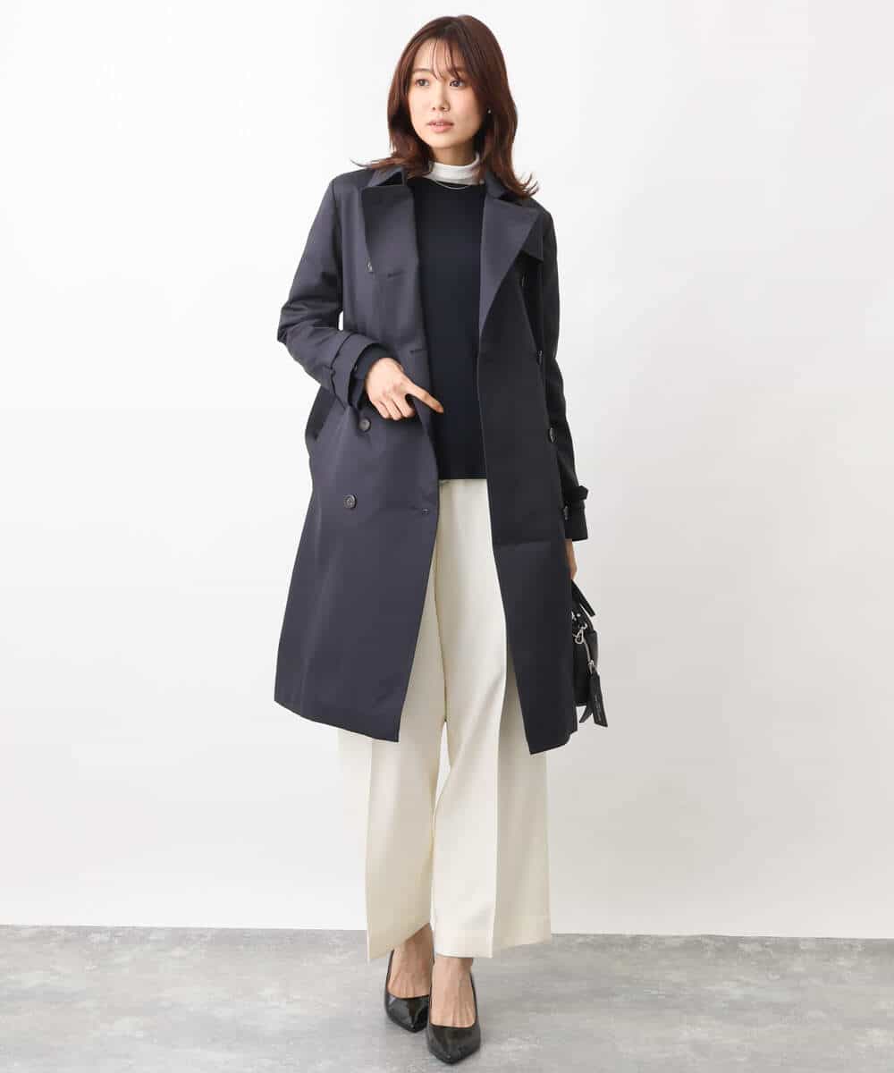 FKKFV11070 MK MICHEL KLEIN(MK ミッシェルクラン) シアーコットンハイネックカットソー/洗える ミントブルー