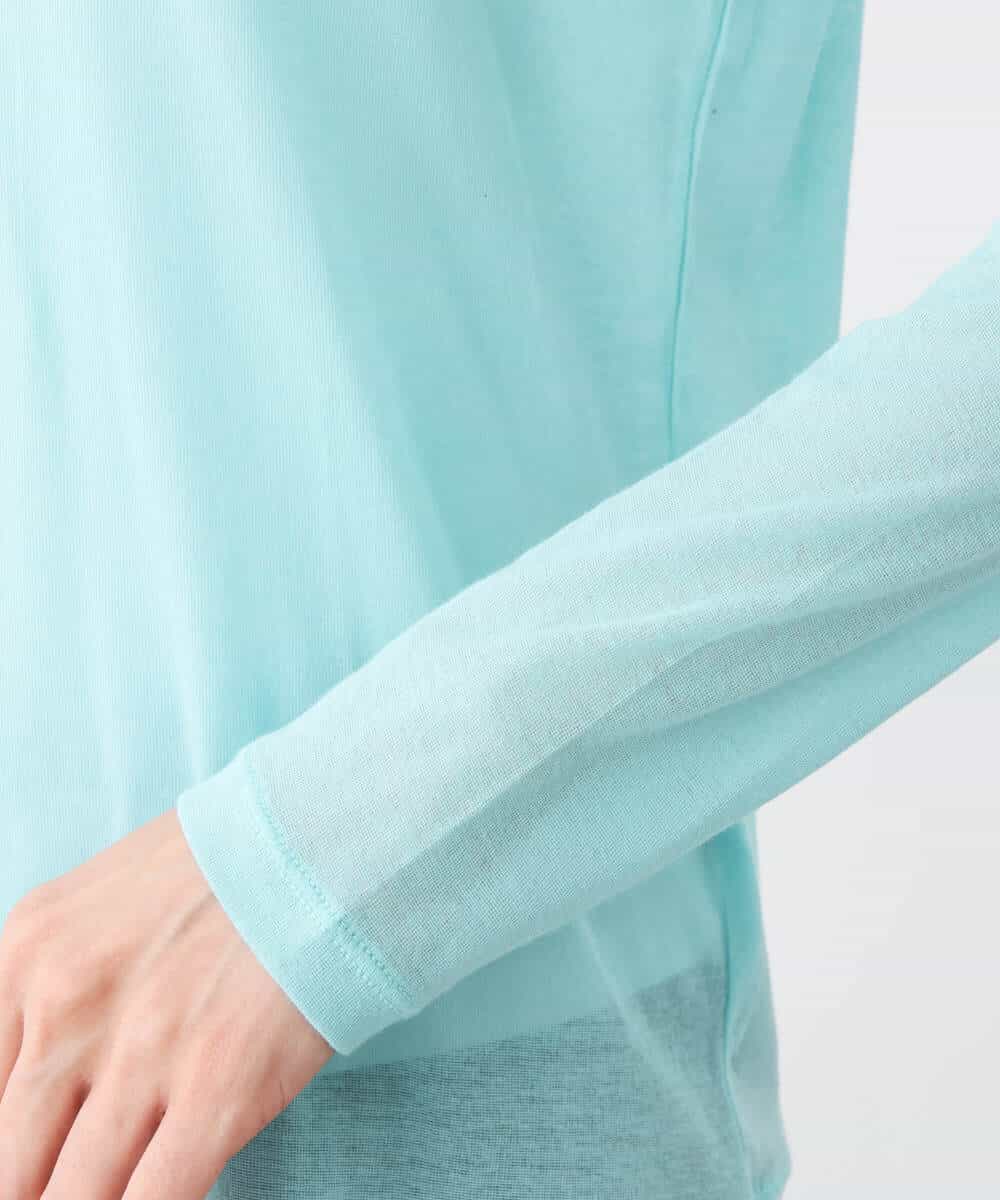 FKKFV11070 MK MICHEL KLEIN(MK ミッシェルクラン) シアーコットンハイネックカットソー/洗える ミントブルー