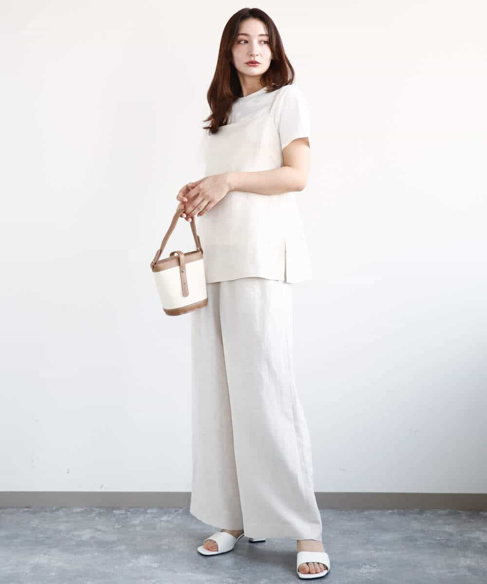 FKKGA40080 MK MICHEL KLEIN(MK ミッシェルクラン) 刺繍ロゴTシャツ/接触冷感/UVカット/洗える ホワイト