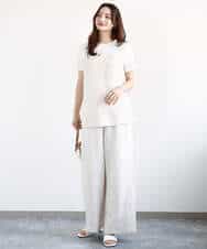 FKKGA40080 MK MICHEL KLEIN(MK ミッシェルクラン) 刺繍ロゴTシャツ/接触冷感/UVカット/洗える ホワイト