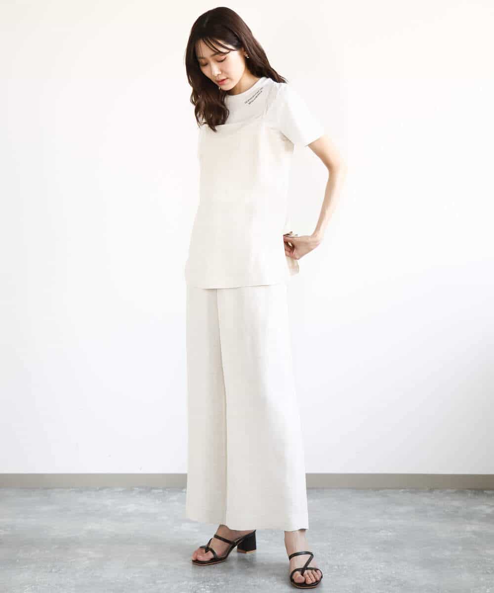 FKKGA40080 MK MICHEL KLEIN(MK ミッシェルクラン) 刺繍ロゴTシャツ/接触冷感/UVカット/洗える ホワイト