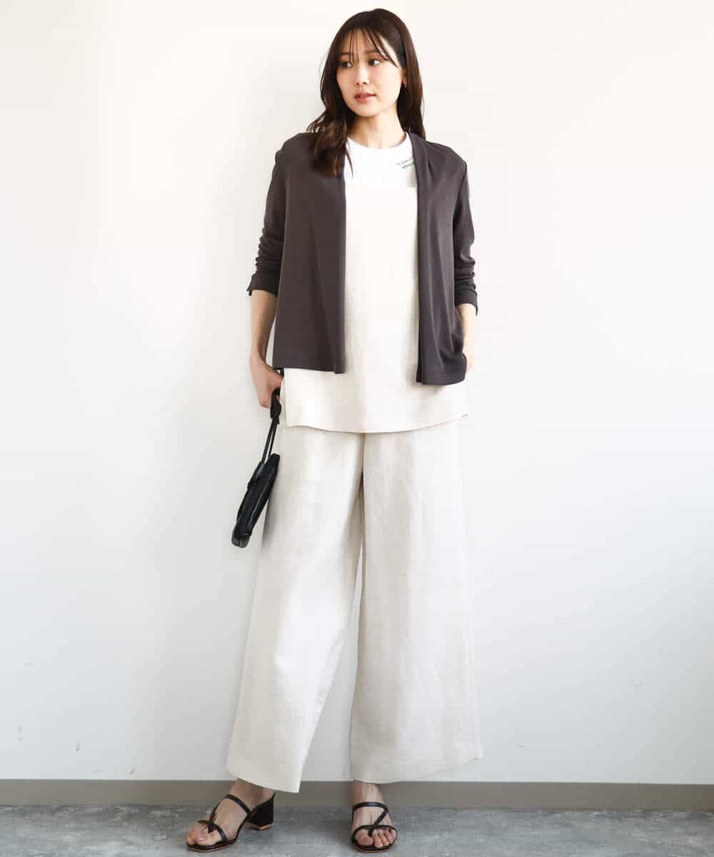 FKKGA40080 MK MICHEL KLEIN(MK ミッシェルクラン) 刺繍ロゴTシャツ/接触冷感/UVカット/洗える ホワイト