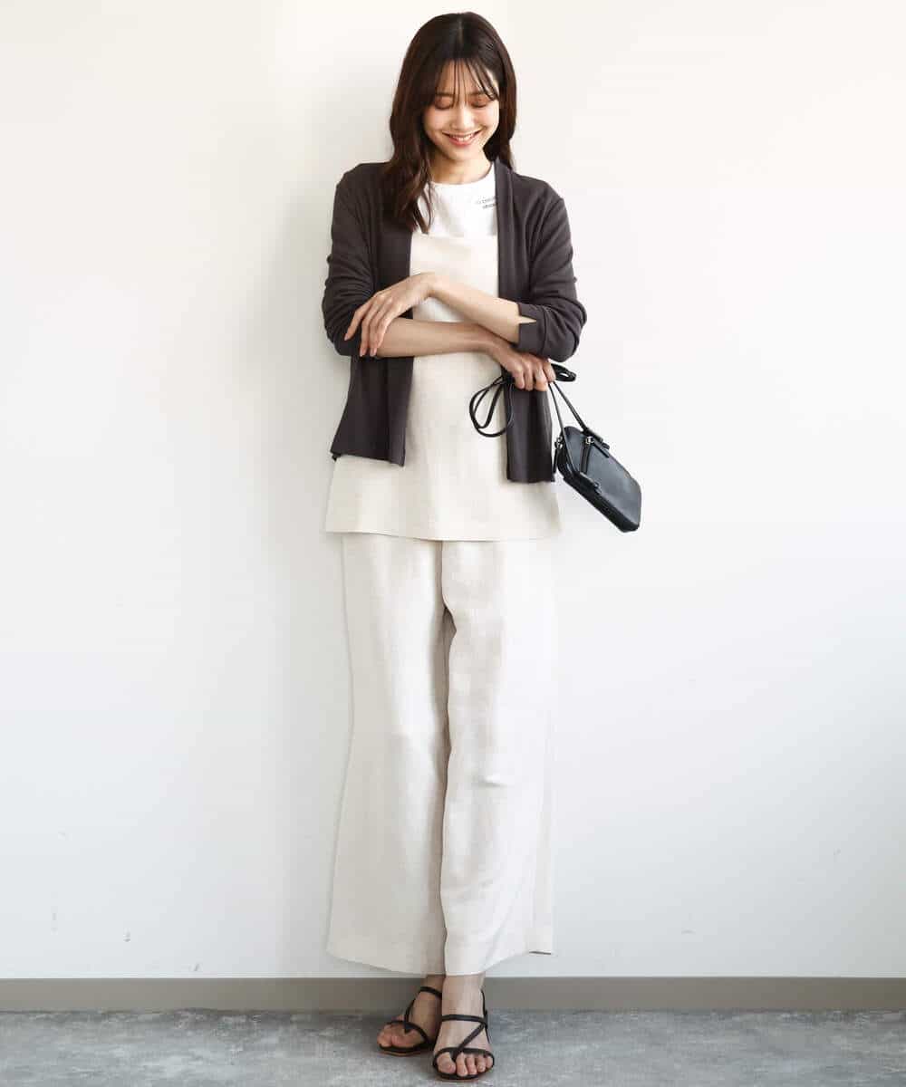 FKKGA40080 MK MICHEL KLEIN(MK ミッシェルクラン) 刺繍ロゴTシャツ/接触冷感/UVカット/洗える ホワイト