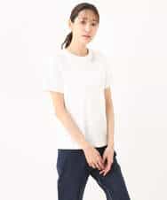 FKKGA40080 MK MICHEL KLEIN(MK ミッシェルクラン) 刺繍ロゴTシャツ/接触冷感/UVカット/洗える ホワイト