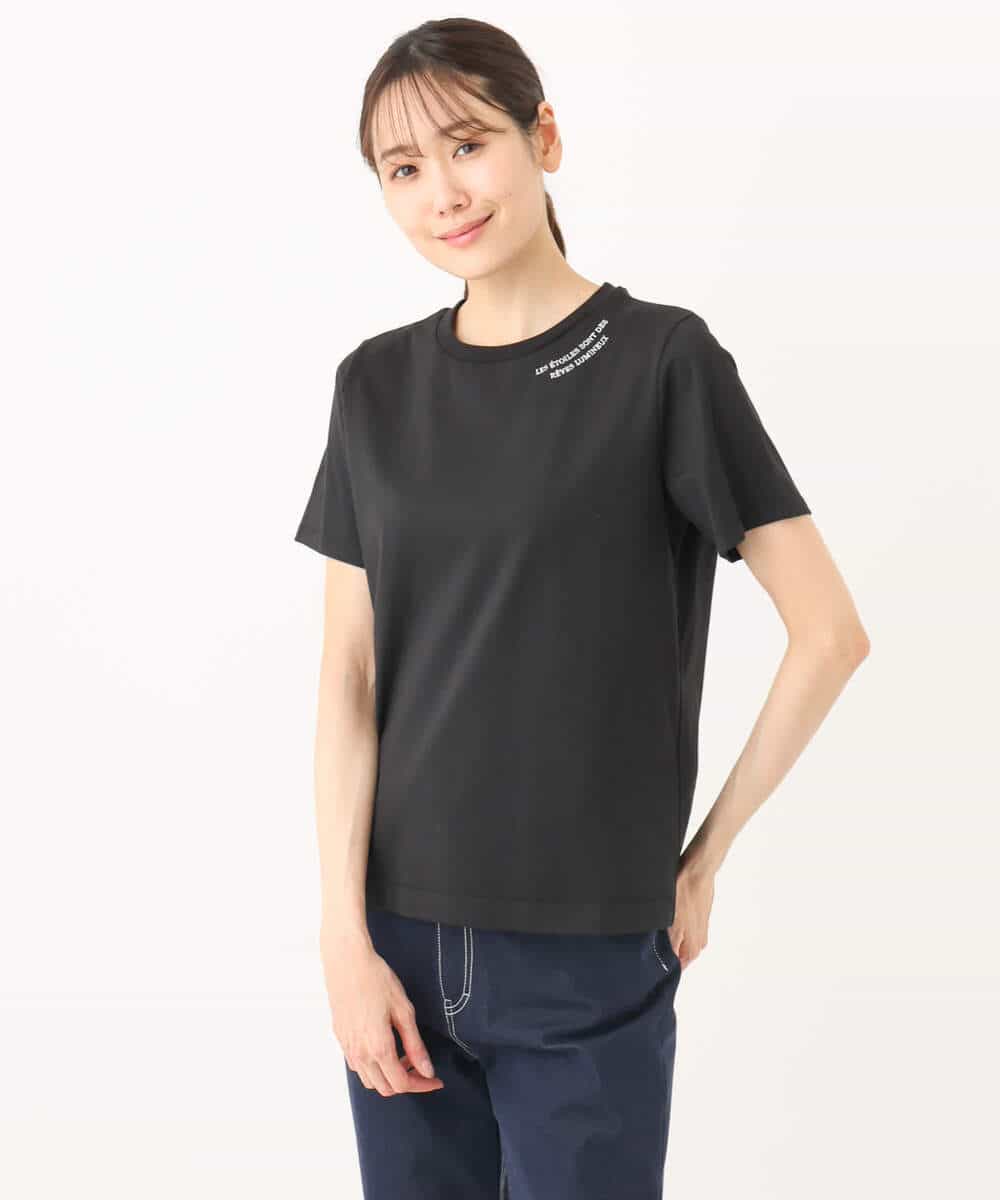 FKKGA40080 MK MICHEL KLEIN(MK ミッシェルクラン) 刺繍ロゴTシャツ/接触冷感/UVカット/洗える ホワイト