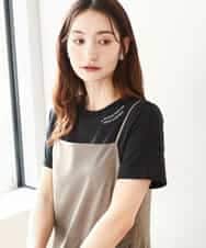 FKKGA40080 MK MICHEL KLEIN(MK ミッシェルクラン) 刺繍ロゴTシャツ/接触冷感/UVカット/洗える ブラック