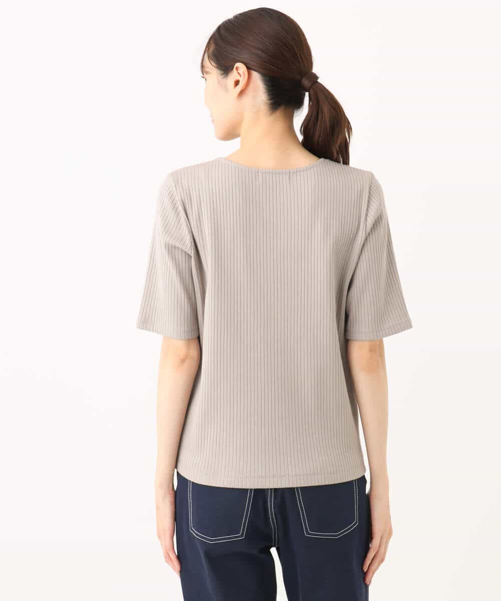 FKKGA43110 MK MICHEL KLEIN(MK ミッシェルクラン) ワイドテレコリブカットソー/洗える モカグレー