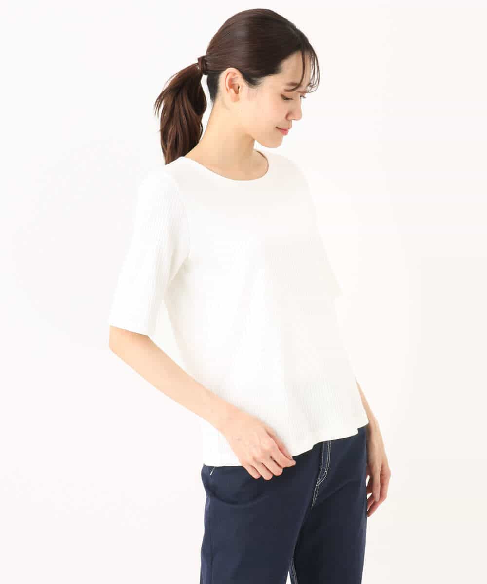 FKKGA43110 MK MICHEL KLEIN(MK ミッシェルクラン) ワイドテレコリブカットソー/洗える モカグレー