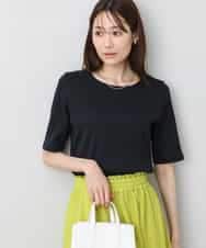 FKKGA43110 MK MICHEL KLEIN(MK ミッシェルクラン) ワイドテレコリブカットソー/洗える ブラック