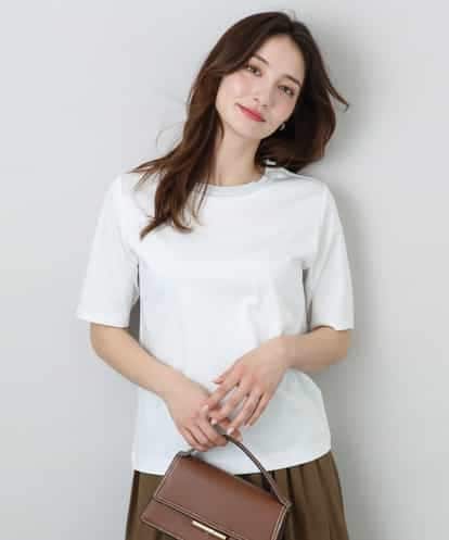 FKKGA50090  ラメ入りネックデザインTシャツ/接触冷感/洗える