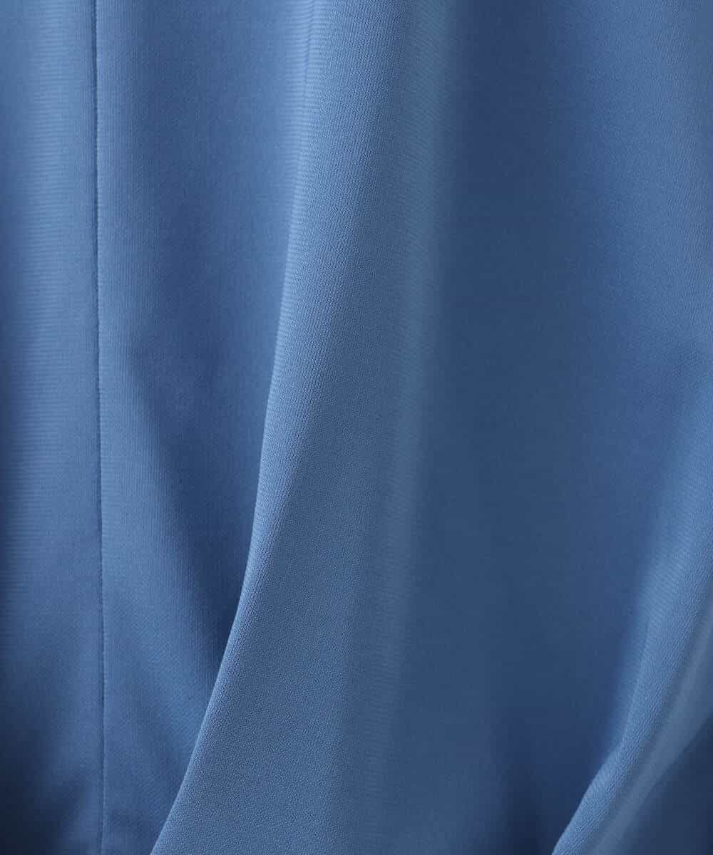 FKKGA54100 MK MICHEL KLEIN(MK ミッシェルクラン) タックヘムデザインVネックカットソー/接触冷感/UVカット/洗える ブルー