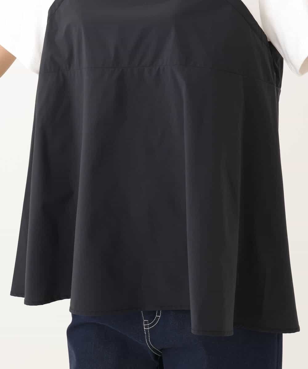 FKKGC41120 MK MICHEL KLEIN(MK ミッシェルクラン) ビスチェレイヤード風フレアーTシャツ(無地)/洗える ホワイト×チャコール