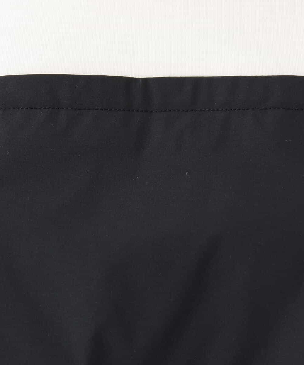 FKKGC41120 MK MICHEL KLEIN(MK ミッシェルクラン) ビスチェレイヤード風フレアーTシャツ(無地)/洗える ホワイト×チャコール