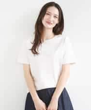 FKKGD30090 MK MICHEL KLEIN(MK ミッシェルクラン) ビーズ刺繍ロゴTシャツ/洗える ベージュ