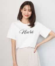 FKKGD30090 MK MICHEL KLEIN(MK ミッシェルクラン) ビーズ刺繍ロゴTシャツ/洗える ベージュ