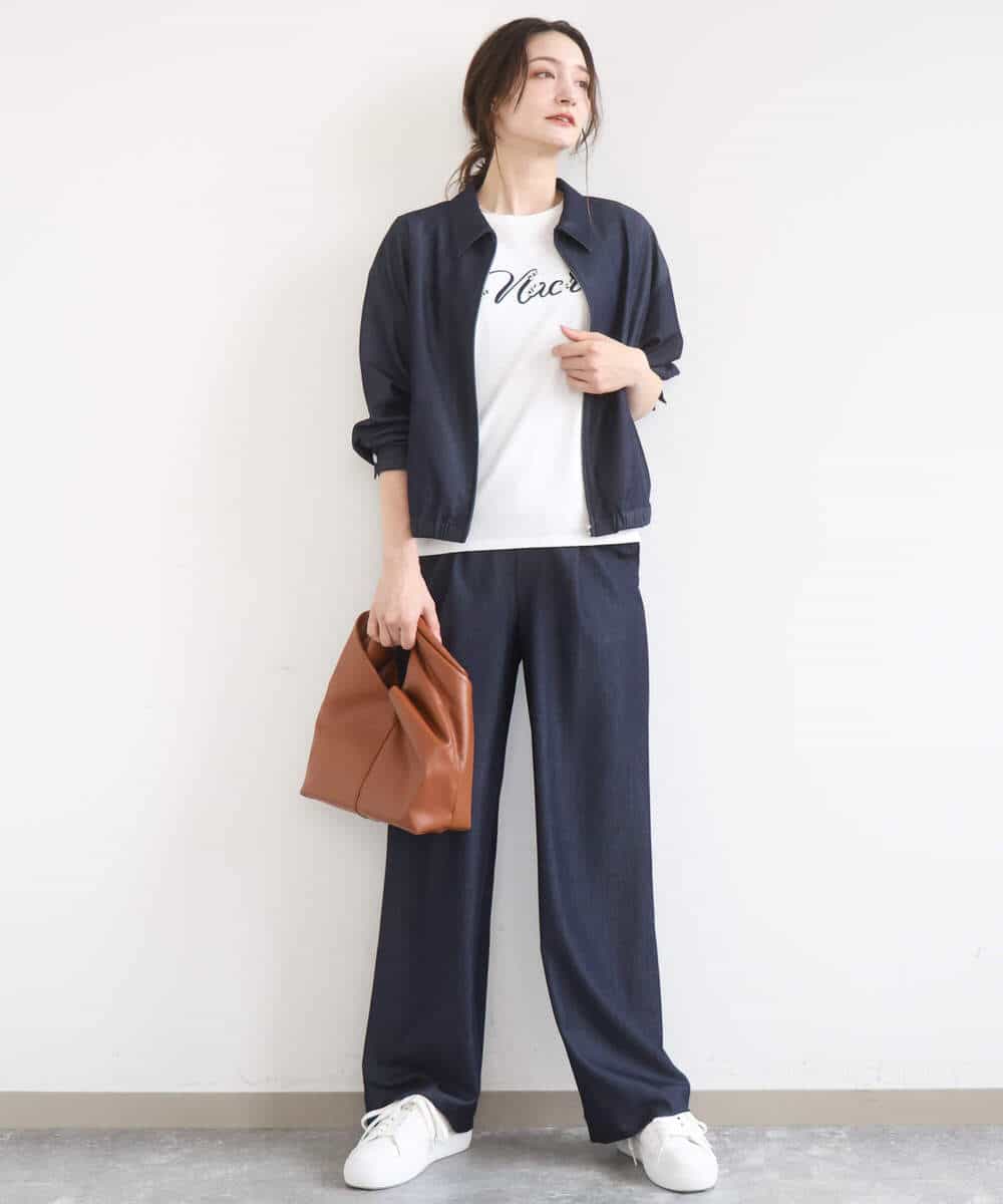 FKKGD30090 MK MICHEL KLEIN(MK ミッシェルクラン) ビーズ刺繍ロゴTシャツ/洗える ベージュ