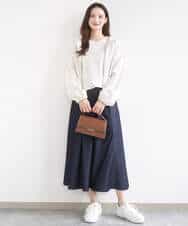 FKKGD30090 MK MICHEL KLEIN(MK ミッシェルクラン) ビーズ刺繍ロゴTシャツ/洗える ベージュ