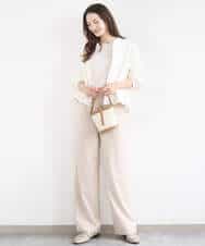 FKKGD30090 MK MICHEL KLEIN(MK ミッシェルクラン) ビーズ刺繍ロゴTシャツ/洗える ベージュ