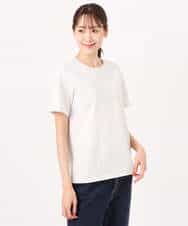 FKKGD30090 MK MICHEL KLEIN(MK ミッシェルクラン) ビーズ刺繍ロゴTシャツ/洗える ベージュ