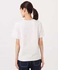 FKKGD30090 MK MICHEL KLEIN(MK ミッシェルクラン) ビーズ刺繍ロゴTシャツ/洗える ベージュ