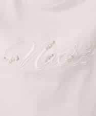 FKKGD30090 MK MICHEL KLEIN(MK ミッシェルクラン) ビーズ刺繍ロゴTシャツ/洗える ベージュ