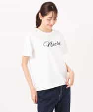 FKKGD30090 MK MICHEL KLEIN(MK ミッシェルクラン) ビーズ刺繍ロゴTシャツ/洗える ベージュ